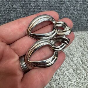 Trifari earrings estate costume jewelry silver-tone dangle/drop